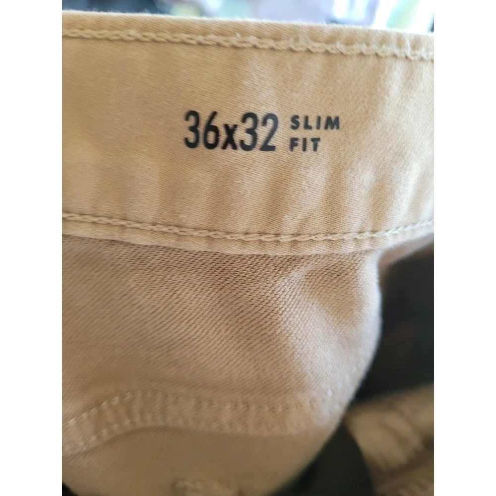Banana Republic Travel Jean Mens 36x32 Slim‎ Fit Khaki Tan Stretch Pants #P